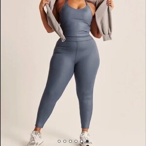 NWT Abercrombie Contour Full-length Leggings Blue Metallic Size XL